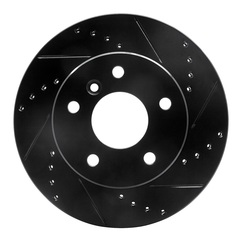 Land Rover Discovery Brake Rotor (1) - Front Right - R1 Concepts - Drilled & Slotted - Black - `99-`04
